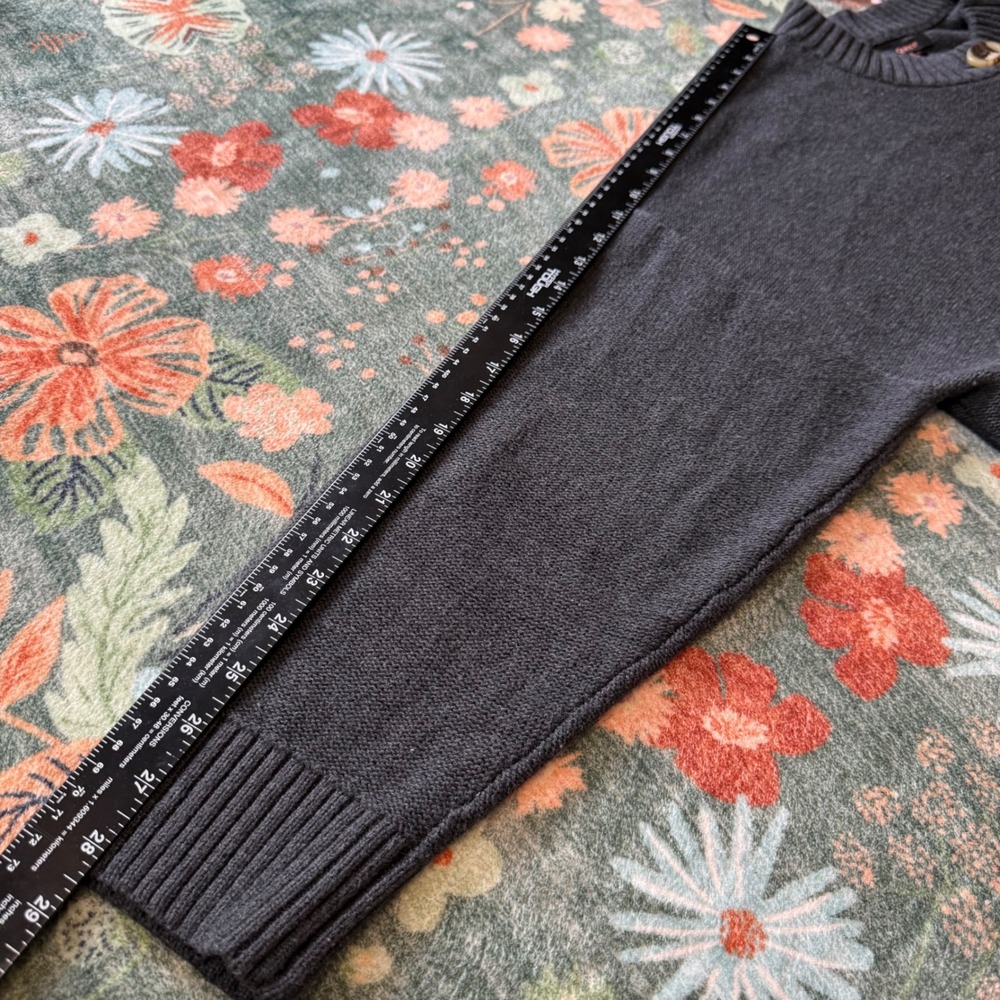 Quince 100% Organic Cotton Cropped Cardigan Charcoal Gray XL - Picture 6 of 10